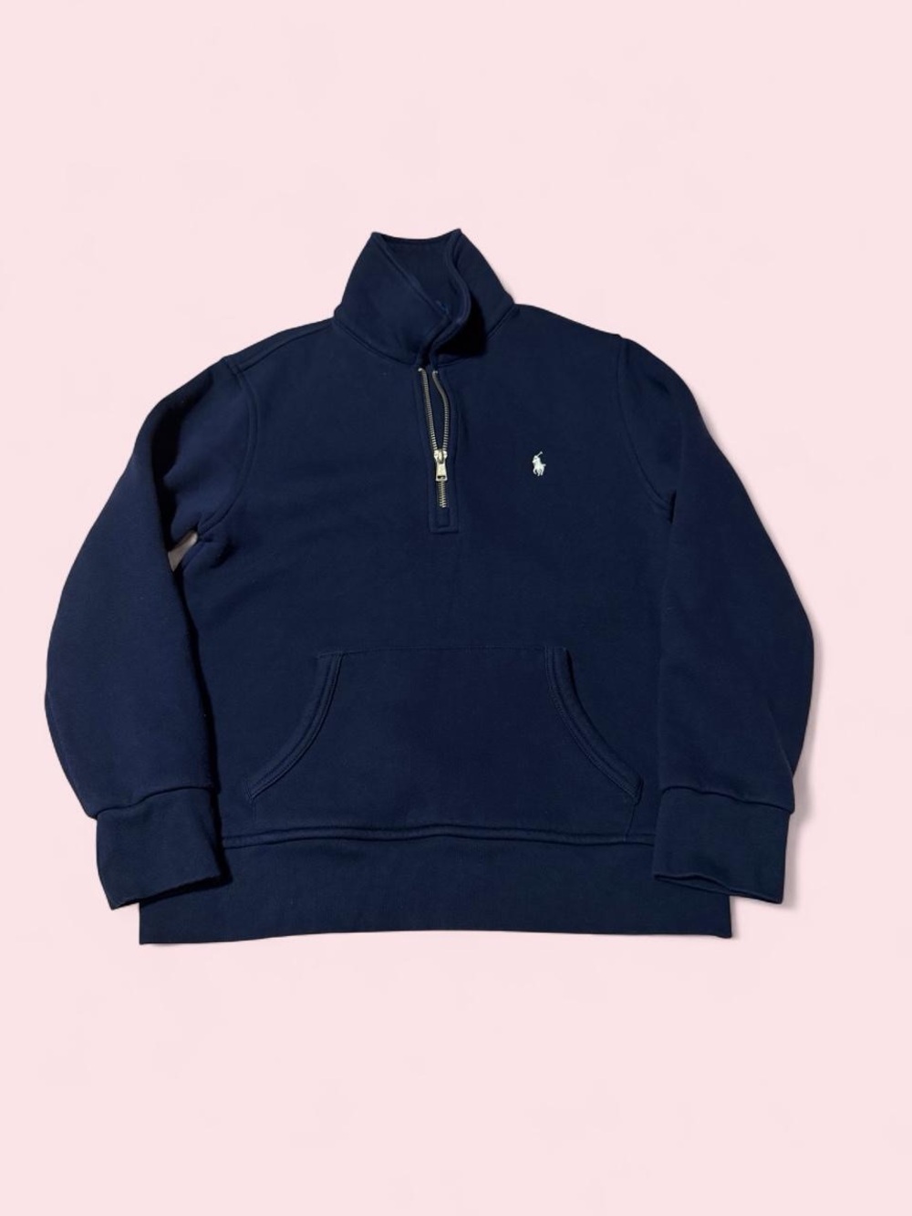 Polo by Ralph Lauren Navy Quarter-Zip Sweatshirt with Pony Logo